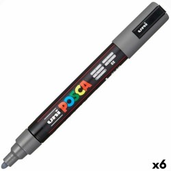 Ακρυλικό δείκτη χρώματος POSCA PC-5M Σκούρο γκρίζο 1,8-2,5 mm (x6)
