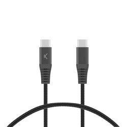 Καλώδιο USB-C σε USB-C KSIX Μαύρο