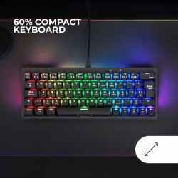 Πληκτρολόγιο Παιχνιδιού Mars Gaming MKMINIPROYES Μαύρο Qwerty US Πληκτρολόγιο Παιχνιδιού Mars Gaming MKMINIPROYES Μαύρο Qwerty US