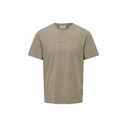 Ανδρική Μπλούζα με Κοντό Μανίκι Only & Sons Onslevi Life Reg Text Desert Ανοιχτό καφέ