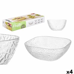 Sett med boller Vivalto TP70165BK/BH Διαφανές Γυαλί 20 x 20 x 8 cm 10,3 x 10,3 x 5,5 cm (4 Μονάδες)