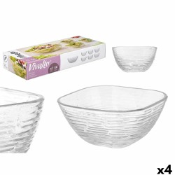 Sett med boller Vivalto TP70165L/BH Διαφανές Γυαλί 20 x 20 x 8 cm 10,3 x 10,3 x 5,5 cm (4 Μονάδες)