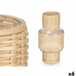 Κηροπήγιο SG-29653 Διαφανές Φυσικό Γυαλί ρατάν 15,5 x 31 x 15,5 cm (x6)