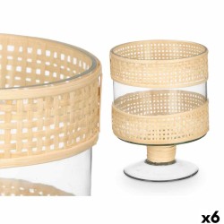 Κηροπήγιο SG-29685 Διαφανές Φυσικό Γυαλί ρατάν 15 x 20 x 15 cm (x6)