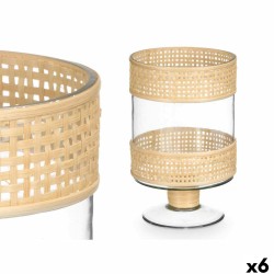 Κηροπήγιο SG-29684 Διαφανές Φυσικό Γυαλί ρατάν 15,5 x 24 x 15,5 cm (x6)