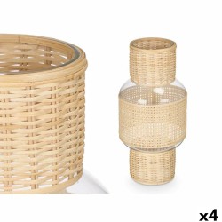 Κηροπήγιο SG-29652 Διαφανές Φυσικό Γυαλί ρατάν 18 x 38 x 18 cm (4 Μονάδες)