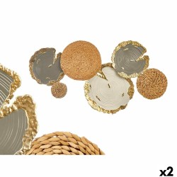 Διακόσμηση τοίχων 23SMB1538 Λευκό Καφέ Γκρι Μέταλλο 89,5 x 5,1 x 48,3 cm (x2)