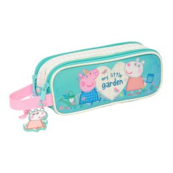 Διπλή Κασετίνα Peppa Pig Pretty flowers Κίτρινο Μέντα 21 x 8 x 6 cm