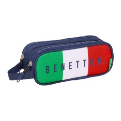 Διπλή Κασετίνα Benetton Flag Ναυτικό Μπλε 21 x 8 x 6 cm