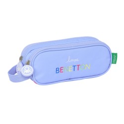 Διπλή Κασετίνα Benetton Lila Λιλά 21 x 8 x 6 cm