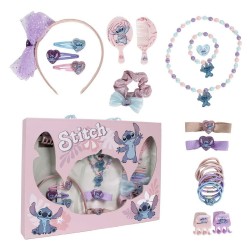 Αξεσουάρ για τα Mαλλιά Stitch Ροζ 24 Τεμάχια