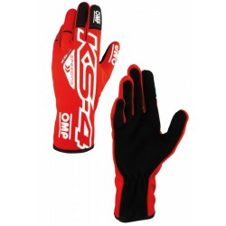 Karting Gloves OMP KS-4 Λευκό Κόκκινο