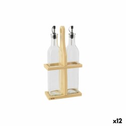 Σετ Λάδι και Ξίδι Quttin Καφέ Διαφανές Γυαλί Bamboo 0,5 L 2 Τεμάχια (12 Μονάδες)