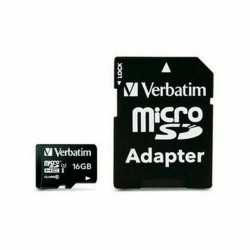 Κάρτα Μνήμης Micro SD με Αντάπτορα Verbatim Μαύρο 16 GB