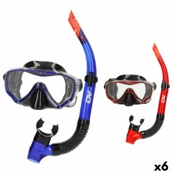 Γυαλιά Καταδύσεων με Σωλήνα AquaSport Μπλε Κόκκινο (x6)