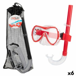 Γυαλιά Καταδύσεων με Σωλήνα AquaSport Μαύρο Κόκκινο (x6)