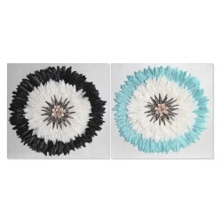 Διακόσμηση τοίχων DKD Home Decor Λευκό Μαύρο 60 x 6 x 60 cm (x2)