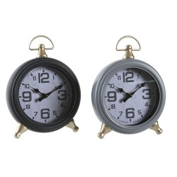 Bordklokke DKD Home Decor Μαύρο Γκρι Χρυσό Παραδοσιακά (x2)