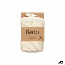 Σφουγγάρι Σώματος Berilo B7081-6 Λευκό Μπεζ 11 x 16,5 x 2 cm (12 Μονάδες)
