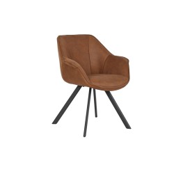 Καρέκλα Τραπεζαρίας Home ESPRIT Μαύρο Camel Μέταλλο Μικροΐνες 64 x 67 x 85 cm 67 x 64 x 83 cm