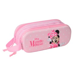 Διπλή Κασετίνα Minnie Mouse Ροζ 21 x 8 x 6 cm 3D