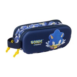 Διπλή Κασετίνα Sonic City Μπλε 21 x 8 x 6 cm 3D