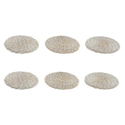 Σουβέρ Home ESPRIT Λευκό Φυσικό Bamboo ρατάν 12 x 12 x 6 cm