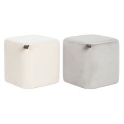Υποπόδια DKD Home Decor Κίτρινο Μπλε Μπεζ Γκρι Scandi 35 x 35 x 35 cm (x2)