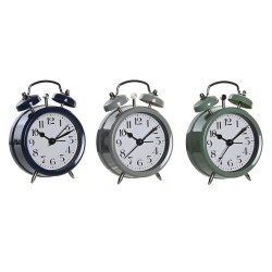 Ξυπνητήρι DKD Home Decor Μπλε Πράσινο Γκρι Πλαστική ύλη Vintage 9 x 4 x 12 cm (3 Μονάδες)