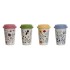 Κούπα με Καπάκι DKD Home Decor Πολύχρωμο Blomster 400 ml (4 Μονάδες)