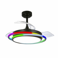Ανεμιστήρας Οροφής CristalRecord ANTILA MINI RGB BK RETRAC Μαύρο