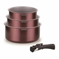 Γλάστρες Arthur Martin Prune Αλουμίνιο Ø 18 cm Ø 20 cm Ø 16 cm 4 Τεμάχια (3 Μονάδες)
