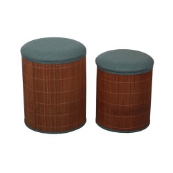 Puff Versa Πράσινο λινό Bamboo Ξύλο MDF
