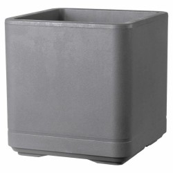 Βάζο Λουλουδιών Deroma Γκρι 38 x 38 x 39 cm Πλαστική ύλη Τετράγωνο Κύβος 38 cm