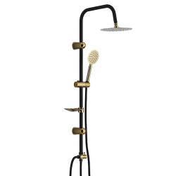 Στήλη ντους Fontastock Μαύρο Χρυσό Ανοξείδωτο ατσάλι ABS Chrome