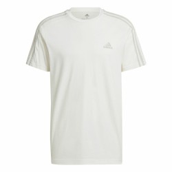 Ανδρική Μπλούζα με Κοντό Μανίκι Adidas Essentials 3 Bandas Λευκό L