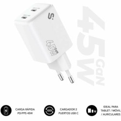 Φορτιστής Τοίχου Subblim SUBCHG-6G4520 Λευκό 120 W 45 W