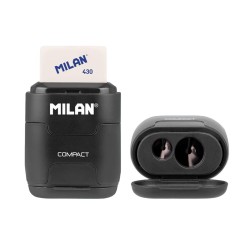 Ξύστρα Milan compactserie especial shadow Μαύρο Φυσικό καουτσούκ