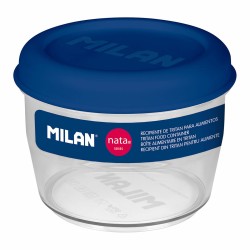Ερμητικό Κουτί Γεύματος Milan 500 ml Μπλε Διαφανές Πλαστική ύλη Στρογγυλή Ø 12 cm
