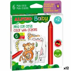 Χρωματιστά κεριά Alpino Baby Jungle Πολύχρωμο (12 Μονάδες)