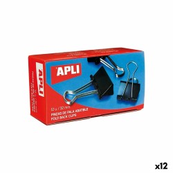 Σφιγκτήρες Apli Μαύρο Ασημί 41 mm (12 Μονάδες)