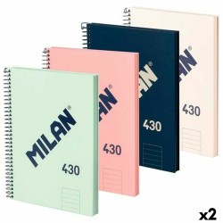 Σετ Σημειωματάριων Milan A4 80 Φύλλα 4 Τεμάχια (x2)