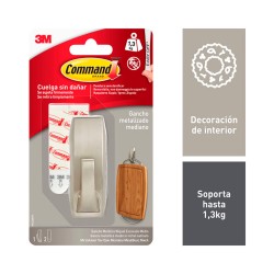 Γάντζος για κρέμασμα 3M 1,3 kg 29 X 79 X 29 MM Ασημί Μέταλλο (1 μονάδα)