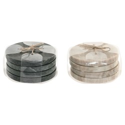 Σουβέρ Home ESPRIT Πράσινο Μπεζ Μάρμαρο 10 x 10 x 5 cm (x2) (4 Μονάδες)