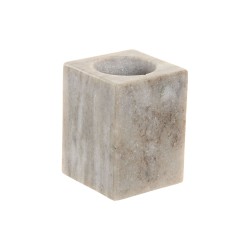 Βαση για οδοντοβουρτσεσ Home ESPRIT Λευκό Καφέ Μάρμαρο 7,5 x 7,5 x 10,5 cm