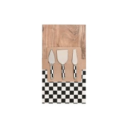 Πίνακας κοπής Home ESPRIT Λευκό Μαύρο Φυσικό Σύγχρονη 20 X 38 X 1,5 CM (4 Τεμάχια)