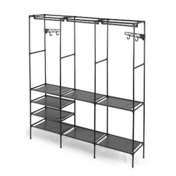 Ντουλάπα για τα ρπύχα Kipit Μαύρο Μέταλλο Ύφασμα πολυπροπυλένιο 160 x 36 x 170 cm