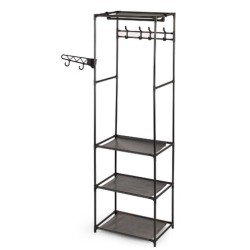 Ντουλάπα για τα ρπύχα Kipit Μαύρο Μέταλλο Ύφασμα 55 x 36 x 170 cm