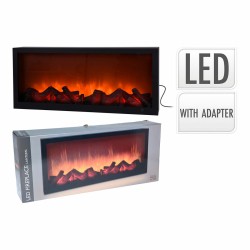 Διακοσμητικό Ηλεκτρικό Τζάκι για τοΤοίχο BASIC & CO Μαύρο 1,5 W 57 x 10 x 25 cm