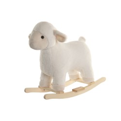 Κουνιστή Καρέκλα Home ESPRIT Λευκό Φυσικό Πρόβατο